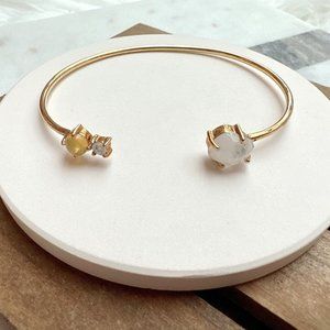 Gold-Filled Gemstone Bangle Bracelet